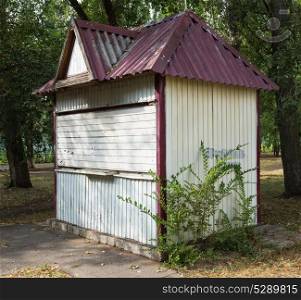 Old closed stall in the park