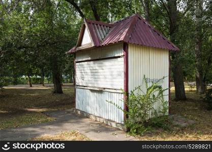 Old closed stall in the park