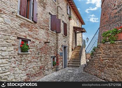 Old cobbled street in Italy