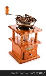 old coffee mill isolated