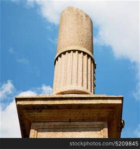 old column in the cloudy sky of europe italy