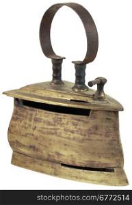 Old Cooper Iron Isolated with Clipping Path