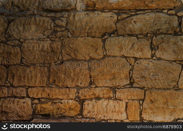 Old coquina Stone wall texture or background. Large resolution