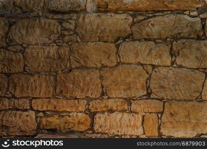 Old coquina Stone wall texture or background. Large resolution