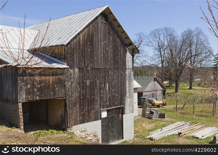 Old country barn on farmland
