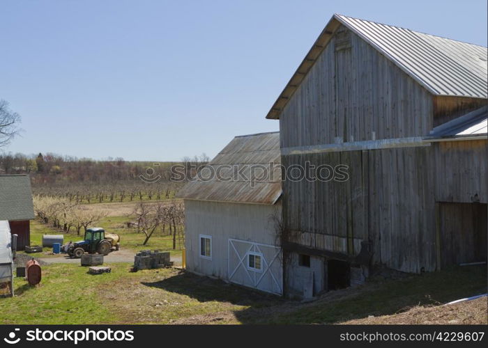 Old country barn on farmland