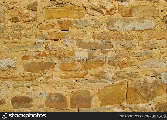 Old country house stone wall as background