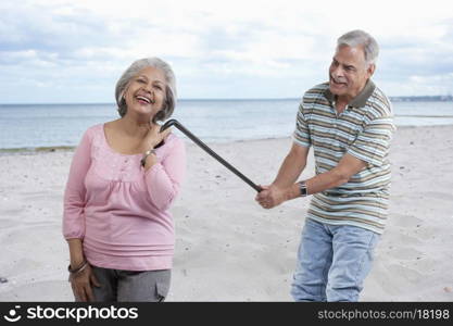 Old couple having fun