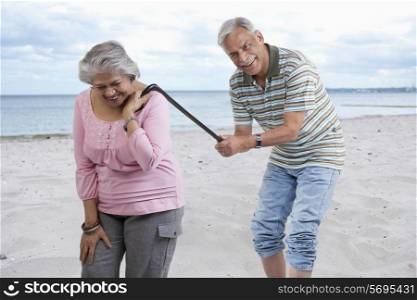 Old couple having fun