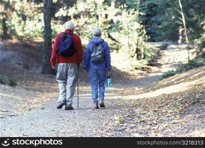 Old Couple Hiking Together