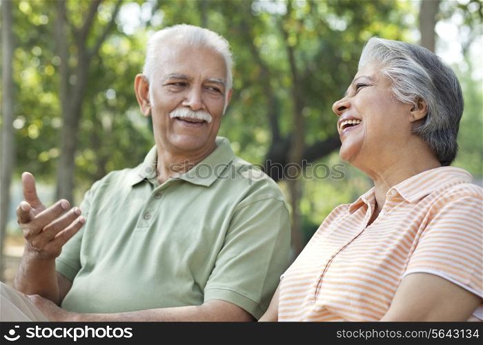 Old couple sharing a laugh