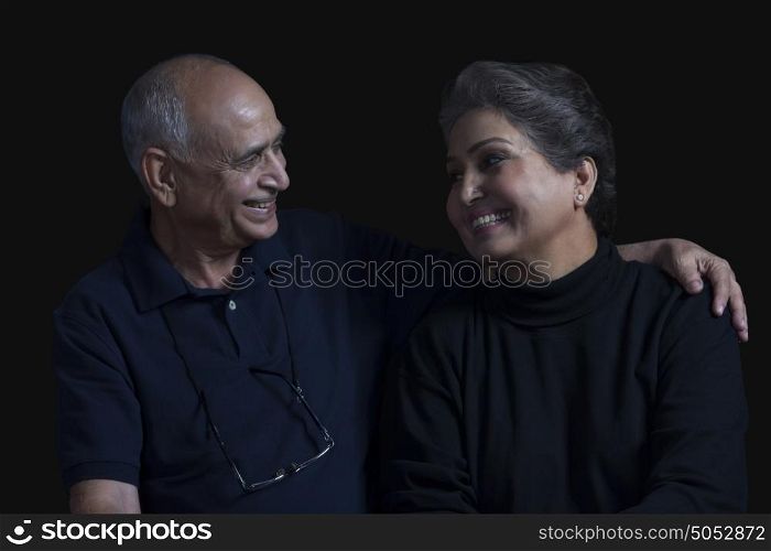 Old couple smiling