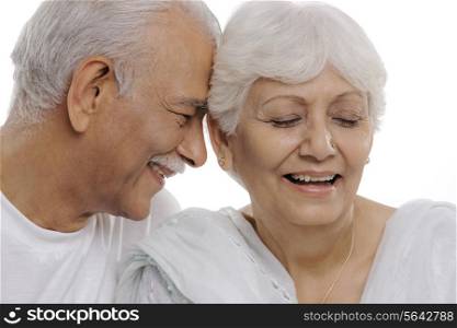 Old couple smiling