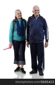 Old couple standing together