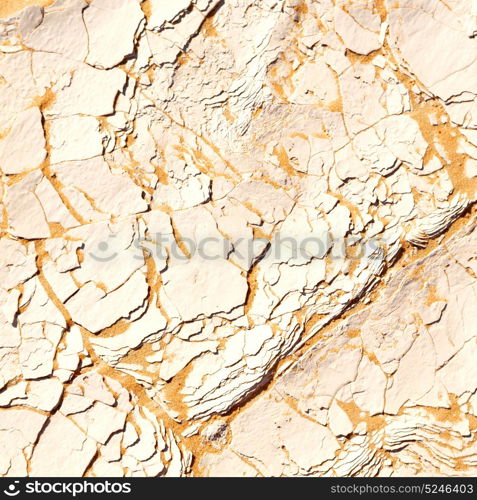 old desert and the abstract cracked sand texture in oman rub al khali