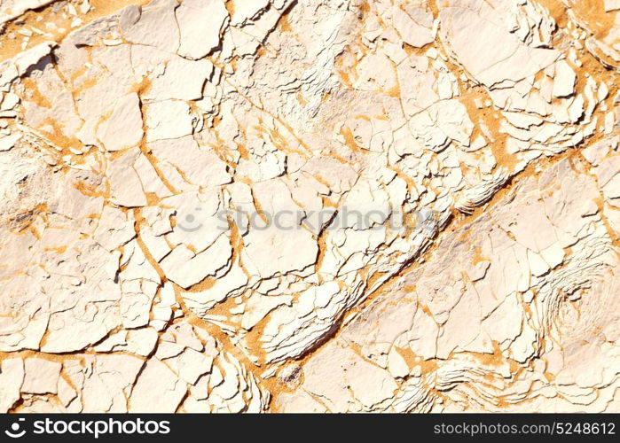 old desert and the abstract cracked sand texture in oman rub al khali