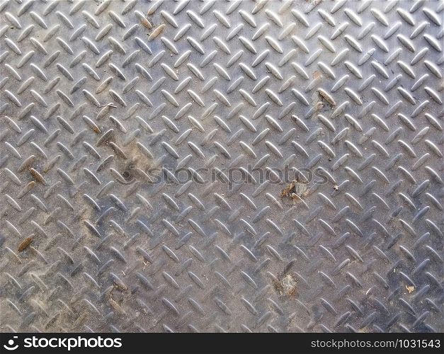 Old diamond iron plate texture background.
