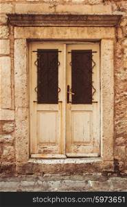 Old door in Budva - medieval part of town, Montenegro