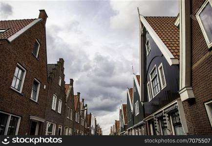 Old Dutch houses, detail of tourism in Europe