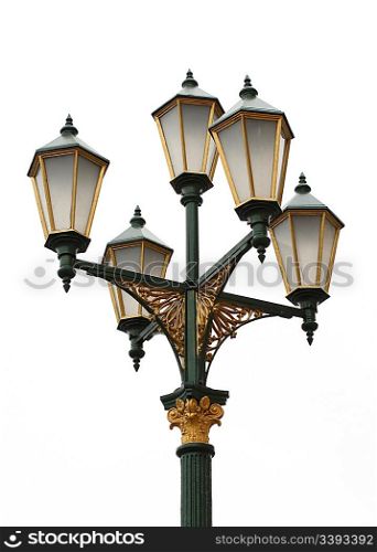 old electric street lamp in retro style