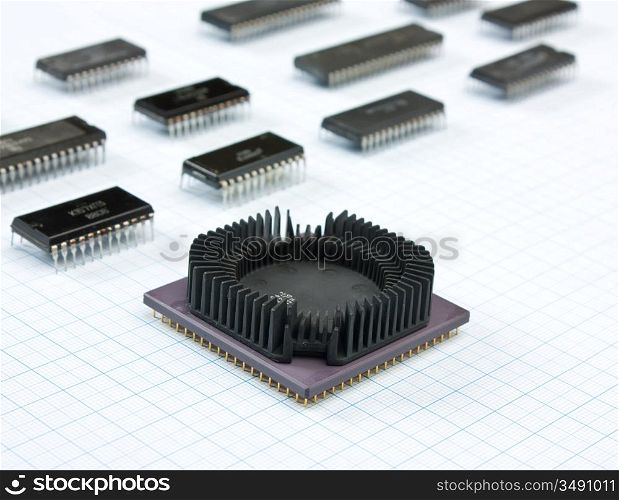 Old electronic chips