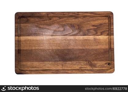 old empty kitchen wooden board isolated on white background