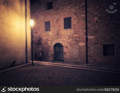 Old european city at night. Tuscany, Italy