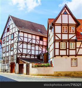 Old fachwerk houses in Quedlinburg, Germany