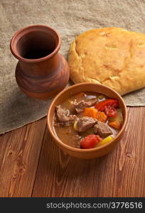 Old fashioned beef stew .homemade American beef stew.country cuisine