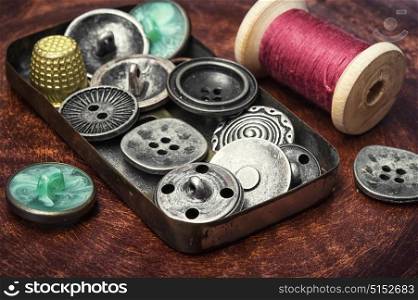 Old-fashioned button and thread
