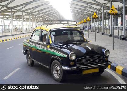 Old fashioned taxi at Indira Gandhi International Airport