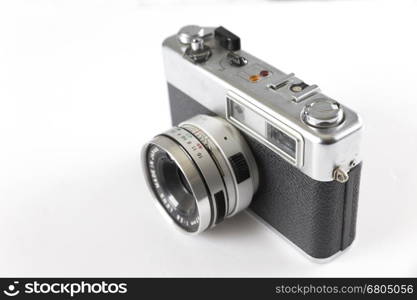 old film vintage camera on white background