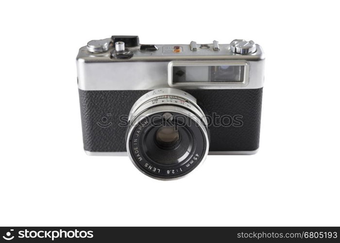 old film vintage camera on white background