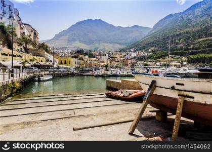 Old fishing port on the coast of Sicily Italy