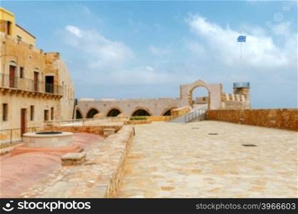 Old fort on the coast of Chania. Greece. Crete.. Chania. Old coast fortifications.