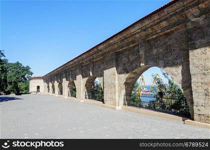 Old fortress wall in Shevchenko park, Odessa, Ukraine