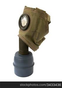 old gas mask on a white background. gas mask