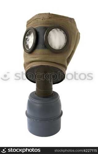 old gas mask on a white background. gas mask