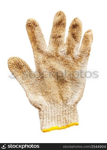 Old gloves  on isolated white with clipping path. 