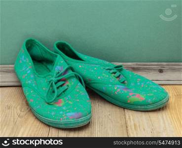 old green shoes