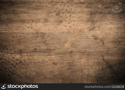 Old grunge dark textured wooden background,The surface of the old brown wood texture,top view brown wood paneling