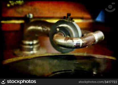 old grunge image of an gramophone record player . grunge gramophone