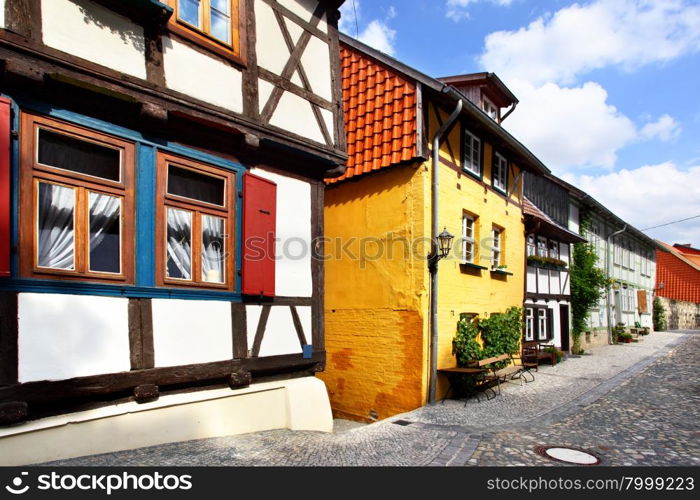 Old half-timbering houses in Quedlinburg, Germany