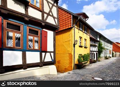 Old half-timbering houses in Quedlinburg, Germany