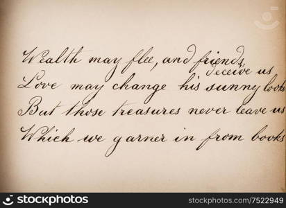 Old handwritten text. Grunge vintage paper texture background