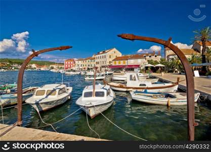 Old harbor view of Stari Grad on Hvar island, Dalmatia, Croatia