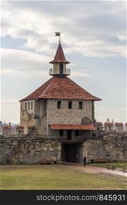 Old historic Fortress on the banks of the Dniester River, Bender city, Transnistria, Moldova. Fortress in Bender, Transnistria, Moldova