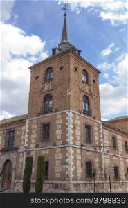 Old historical school in the city of Alcala de Henares, Spain