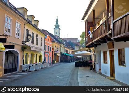 Old hitoric Zagreb street view, capital of Croatia