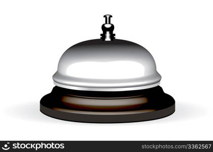 old hotel bell on a wood stand vector illustration